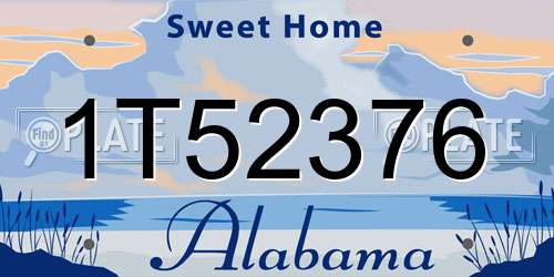 1T52376 Alabama License Plate