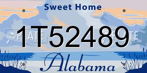 1T52489 Alabama License Plate