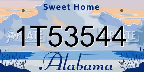 1T53544 Alabama License Plate