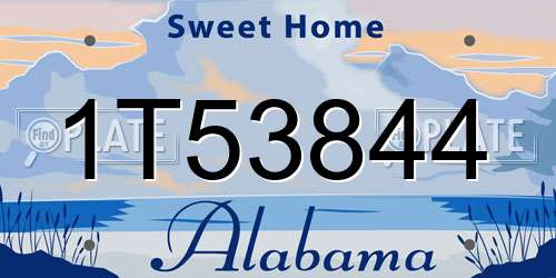 1T53844 Alabama License Plate