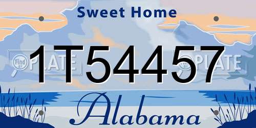 1T54457 Alabama License Plate