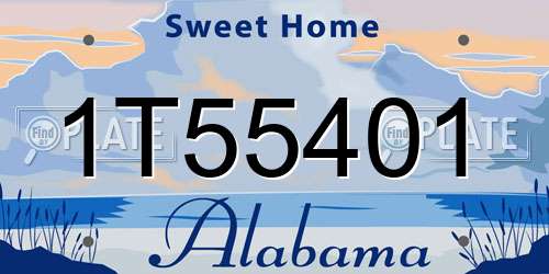 1T55401 Alabama License Plate