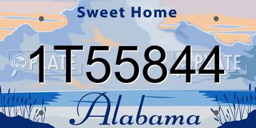 1T55844 Alabama License Plate