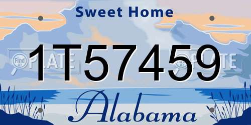1T57459 Alabama License Plate