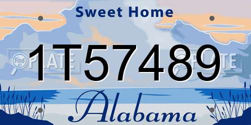 1T57489 Alabama License Plate