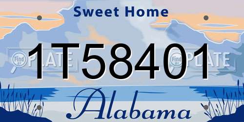 1T58401 Alabama License Plate