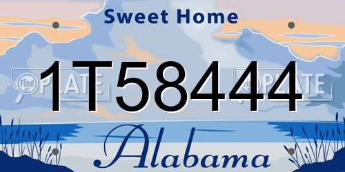 1T58444 Alabama License Plate