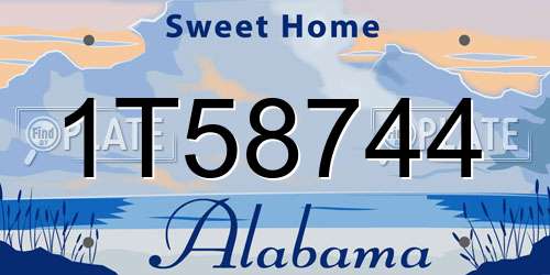 1T58744 Alabama License Plate