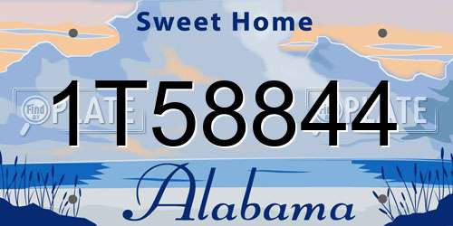 1T58844 Alabama License Plate