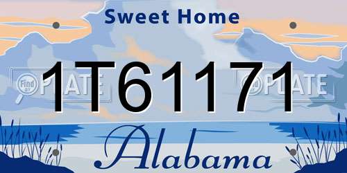 1T61171 Alabama License Plate