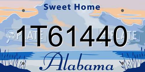 1T61440 Alabama License Plate
