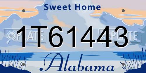 1T61443 Alabama License Plate