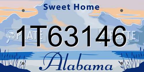 1T63146 Alabama License Plate