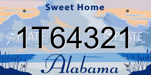 1T64321 Alabama License Plate