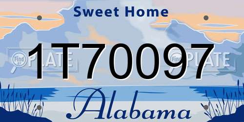 1T70097 Alabama License Plate