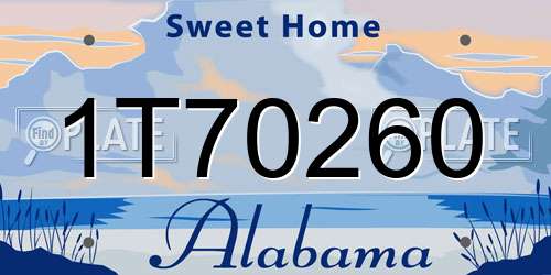 1T70260 Alabama License Plate