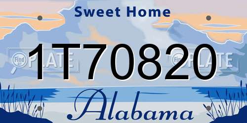 1T70820 Alabama License Plate