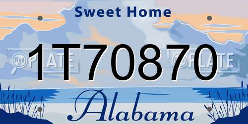 1T70870 Alabama License Plate