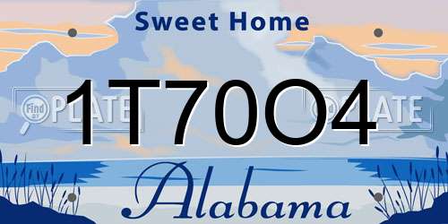 1T70O4 Alabama License Plate