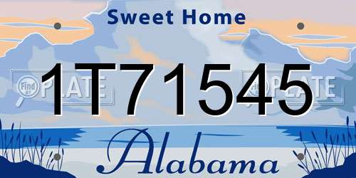 1T71545 Alabama License Plate