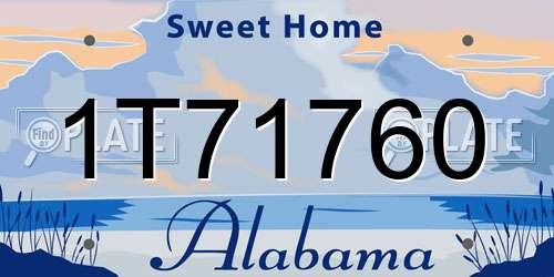 1T71760 Alabama License Plate