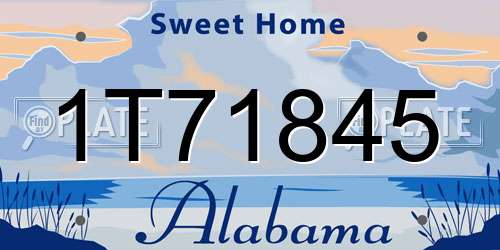 1T71845 Alabama License Plate