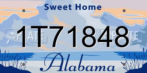 1T71848 Alabama License Plate