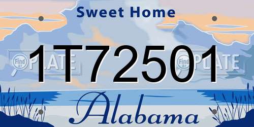 1T72501 Alabama License Plate
