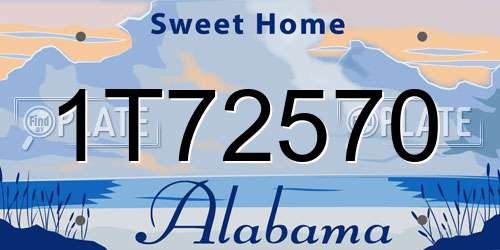 1T72570 Alabama License Plate