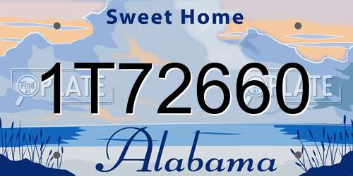 1T72660 Alabama License Plate