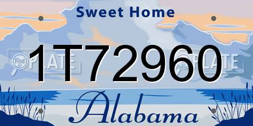 1T72960 Alabama License Plate