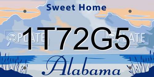 1T72G5 Alabama License Plate
