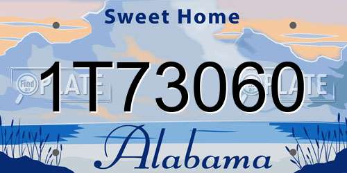 1T73060 Alabama License Plate