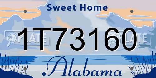 1T73160 Alabama License Plate