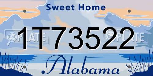 1T73522 Alabama License Plate