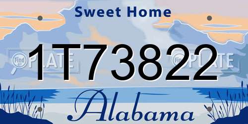 1T73822 Alabama License Plate