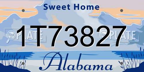 1T73827 Alabama License Plate