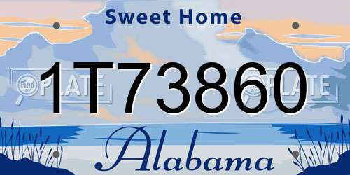 1T73860 Alabama License Plate