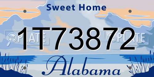 1T73872 Alabama License Plate
