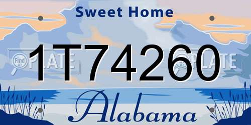1T74260 Alabama License Plate