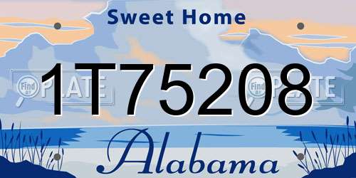 1T75208 Alabama License Plate