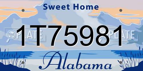 1T75981 Alabama License Plate