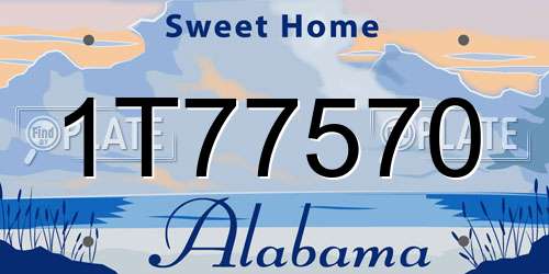 1T77570 Alabama License Plate