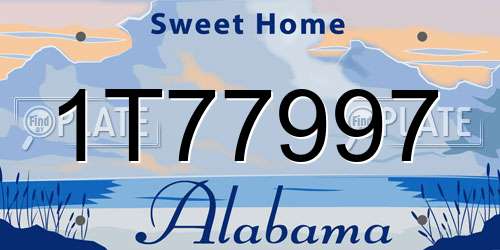 1T77997 Alabama License Plate