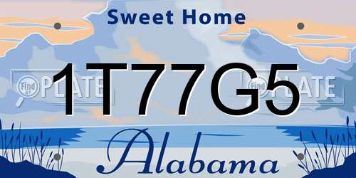 1T77G5 Alabama License Plate