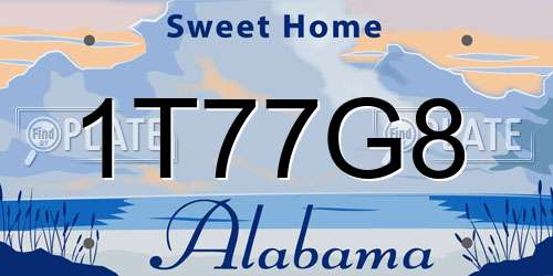 1T77G8 Alabama License Plate