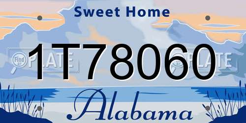 1T78060 Alabama License Plate