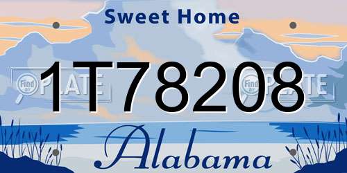 1T78208 Alabama License Plate