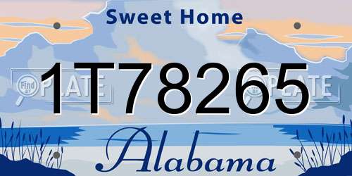 1T78265 Alabama License Plate