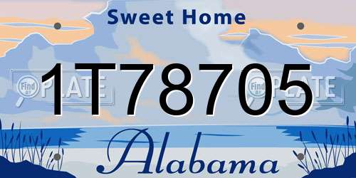 1T78705 Alabama License Plate